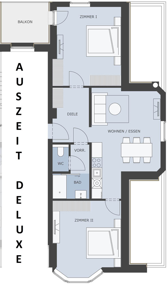 Grundriss Apartment Auszeit deluxe im 2. Stock